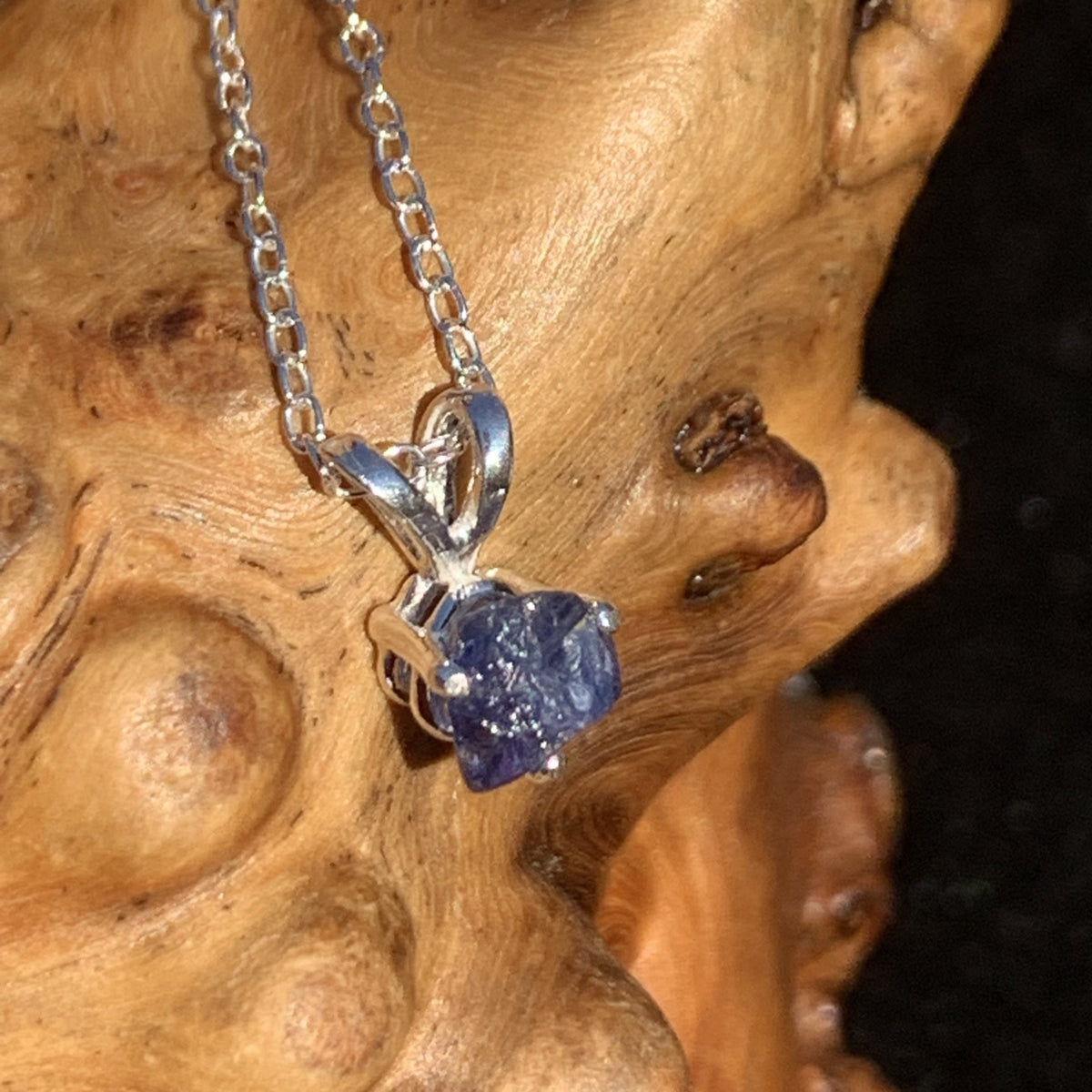 Benitoite Crystal Necklace Silver Natural-Moldavite Life