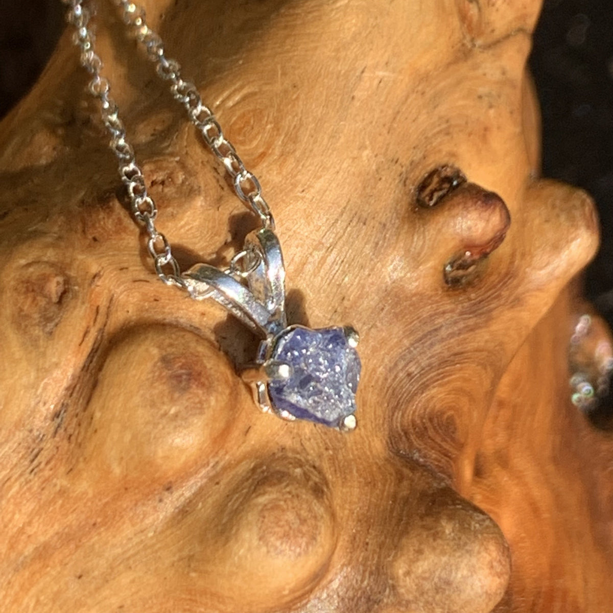 Benitoite Crystal Necklace Silver Natural-Moldavite Life