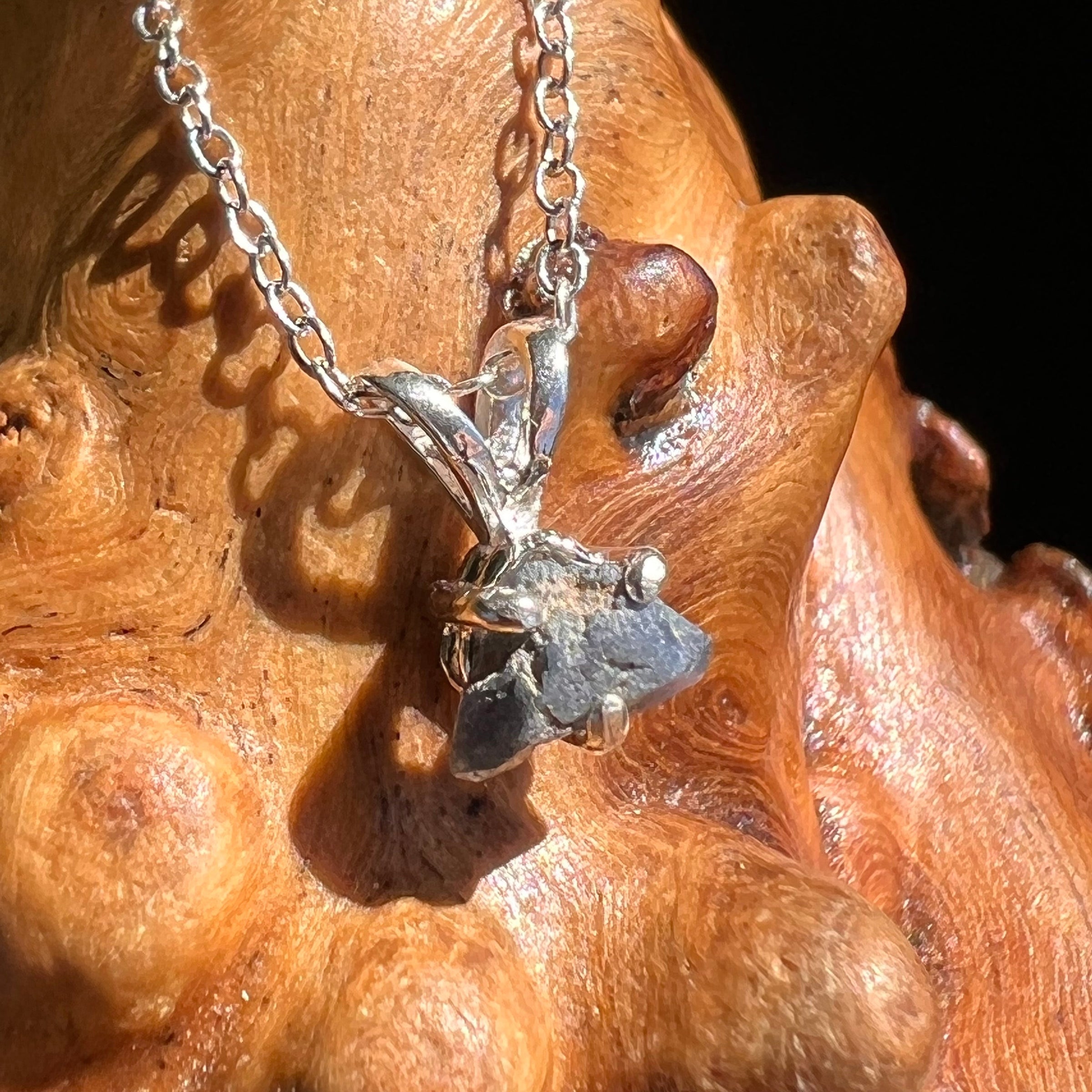 Benitoite Crystal Necklace Sterling #2614-Moldavite Life