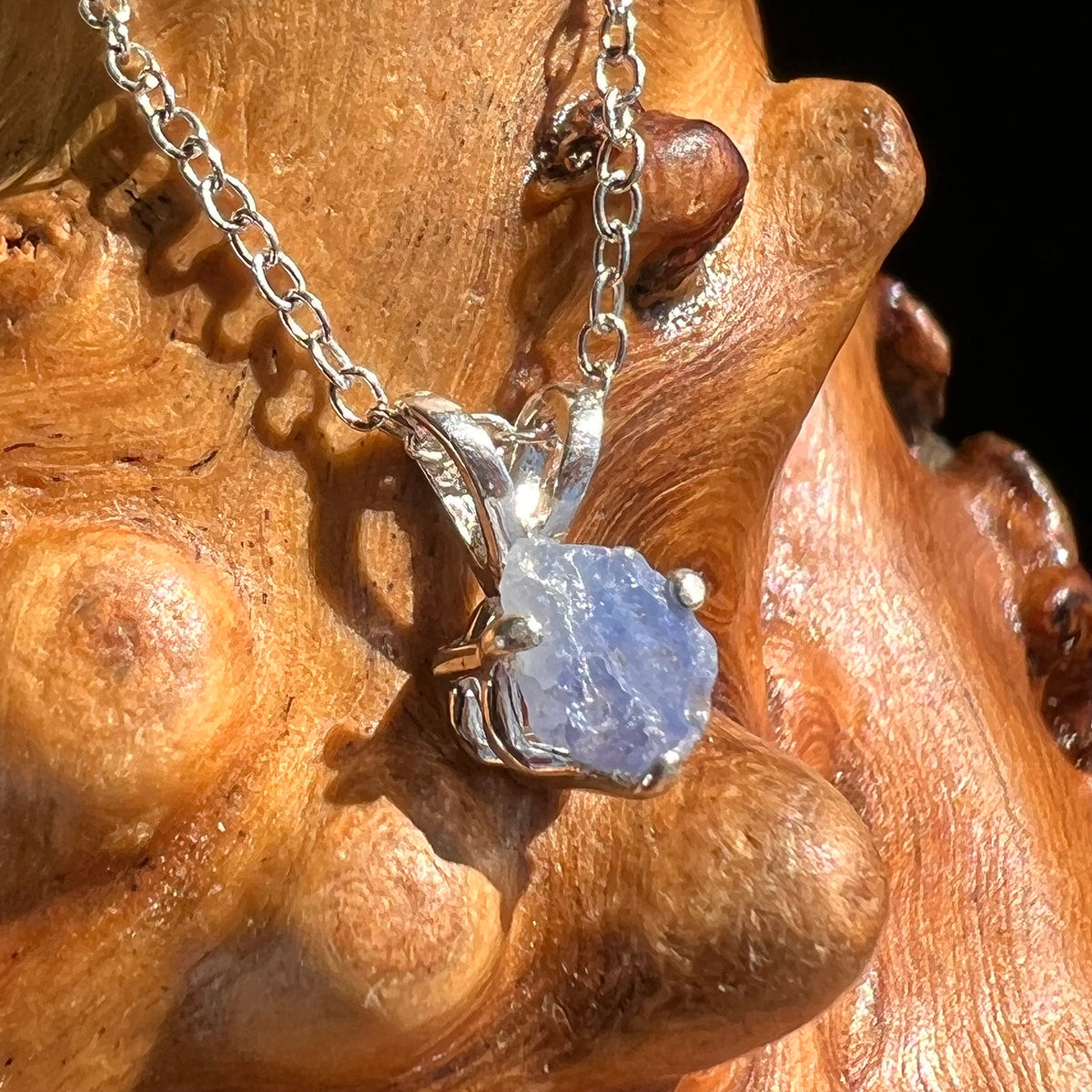 Benitoite Crystal Necklace Sterling #2616-Moldavite Life