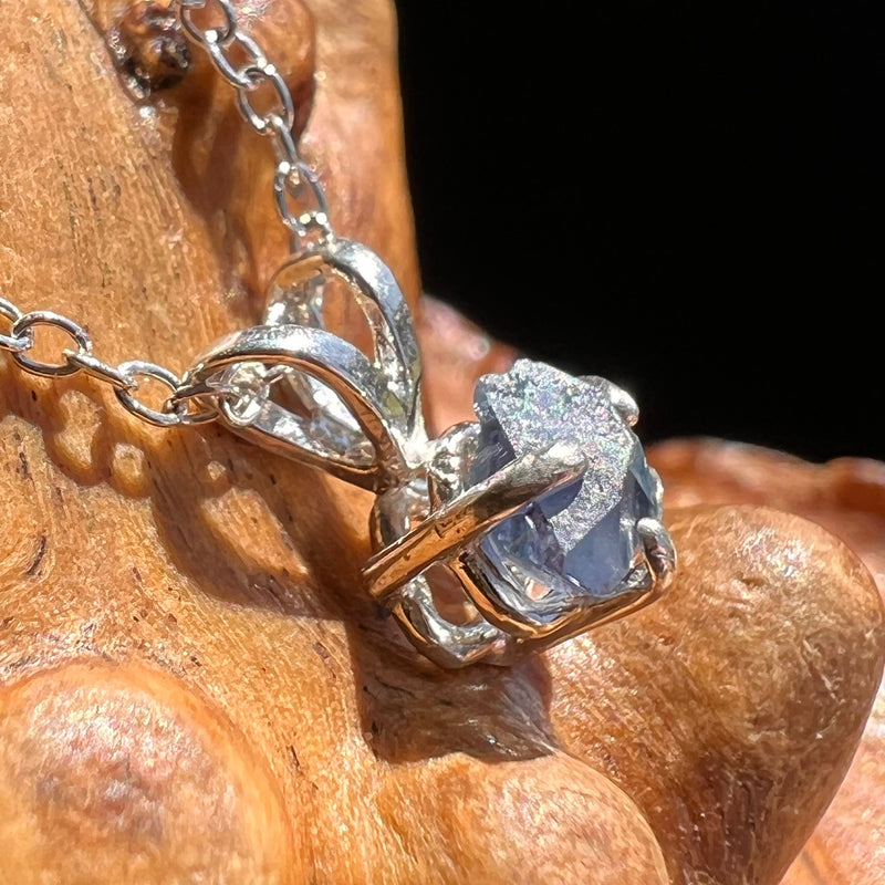 Benitoite Crystal Necklace Sterling #2617-Moldavite Life