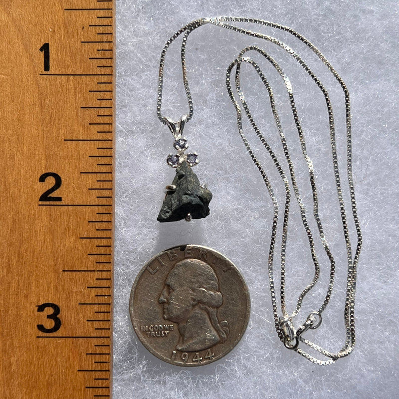 Benitoite & Tanzanite Necklace Sterling Silver #2603-Moldavite Life