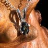 Blue Tourmaline Inicolite Necklace Sterling Silver #2879-Moldavite Life