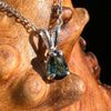 Blue Tourmaline Inicolite Necklace Sterling Silver #2880-Moldavite Life