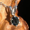 Blue Tourmaline Inicolite Necklace Sterling Silver #2885-Moldavite Life