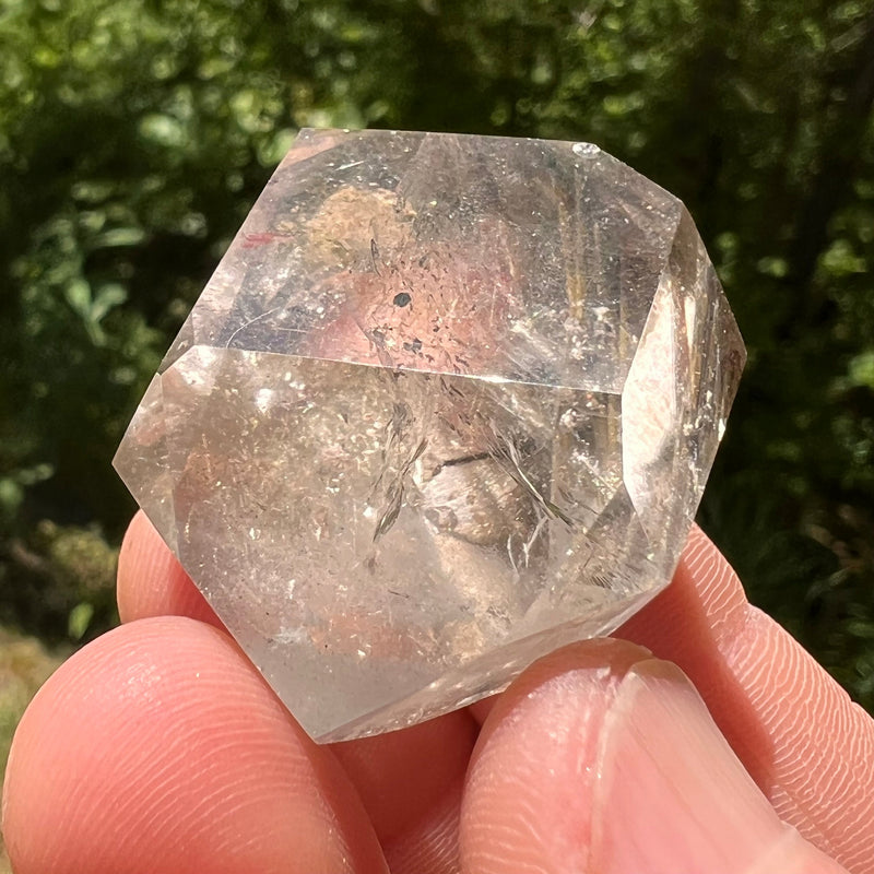 Brookite in Quartz Crystal #244-Moldavite Life