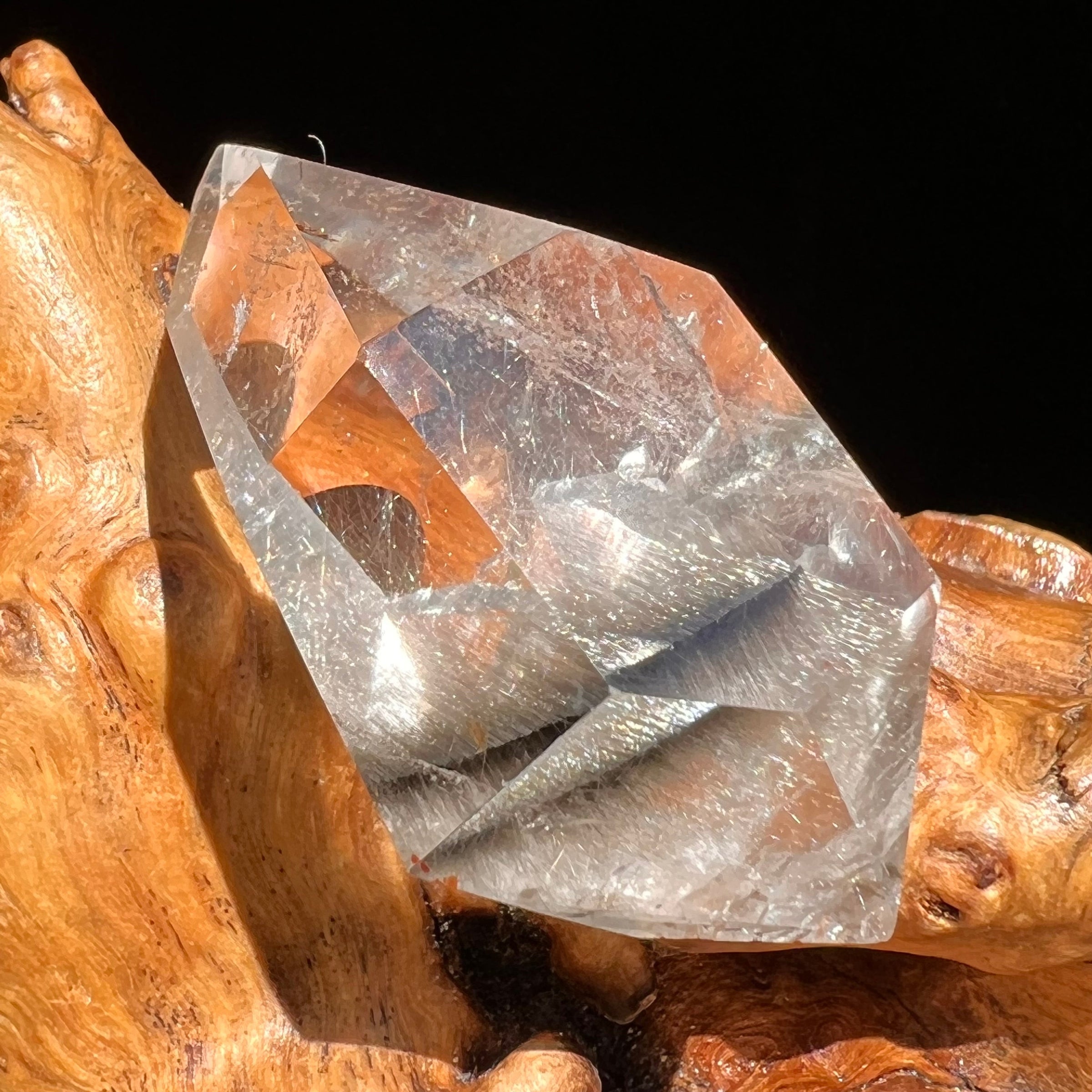 Brookite in Quartz Crystal #245-Moldavite Life