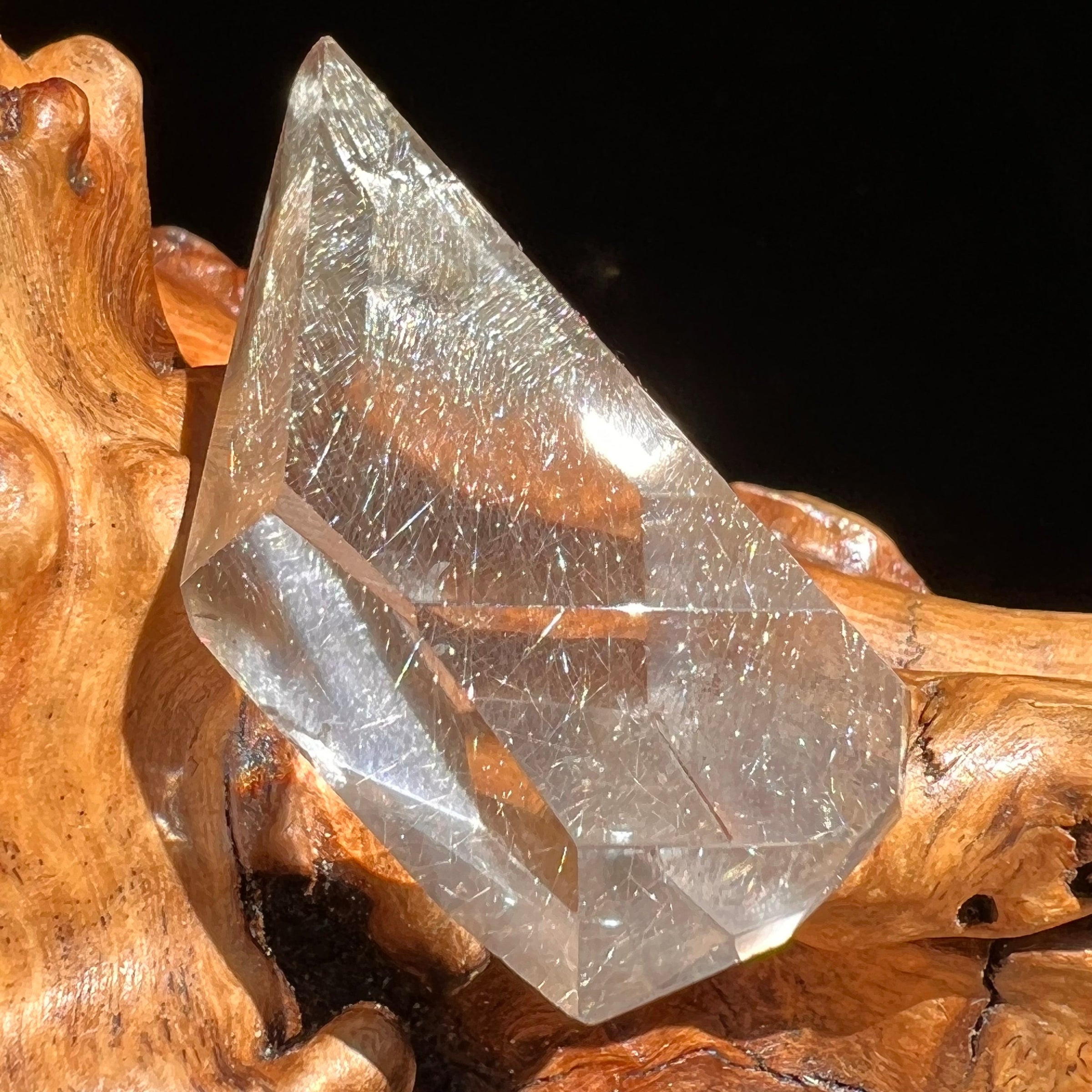 Brookite in Quartz Crystal #246-Moldavite Life