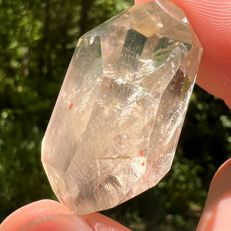 Brookite in Quartz Crystal #247-Moldavite Life