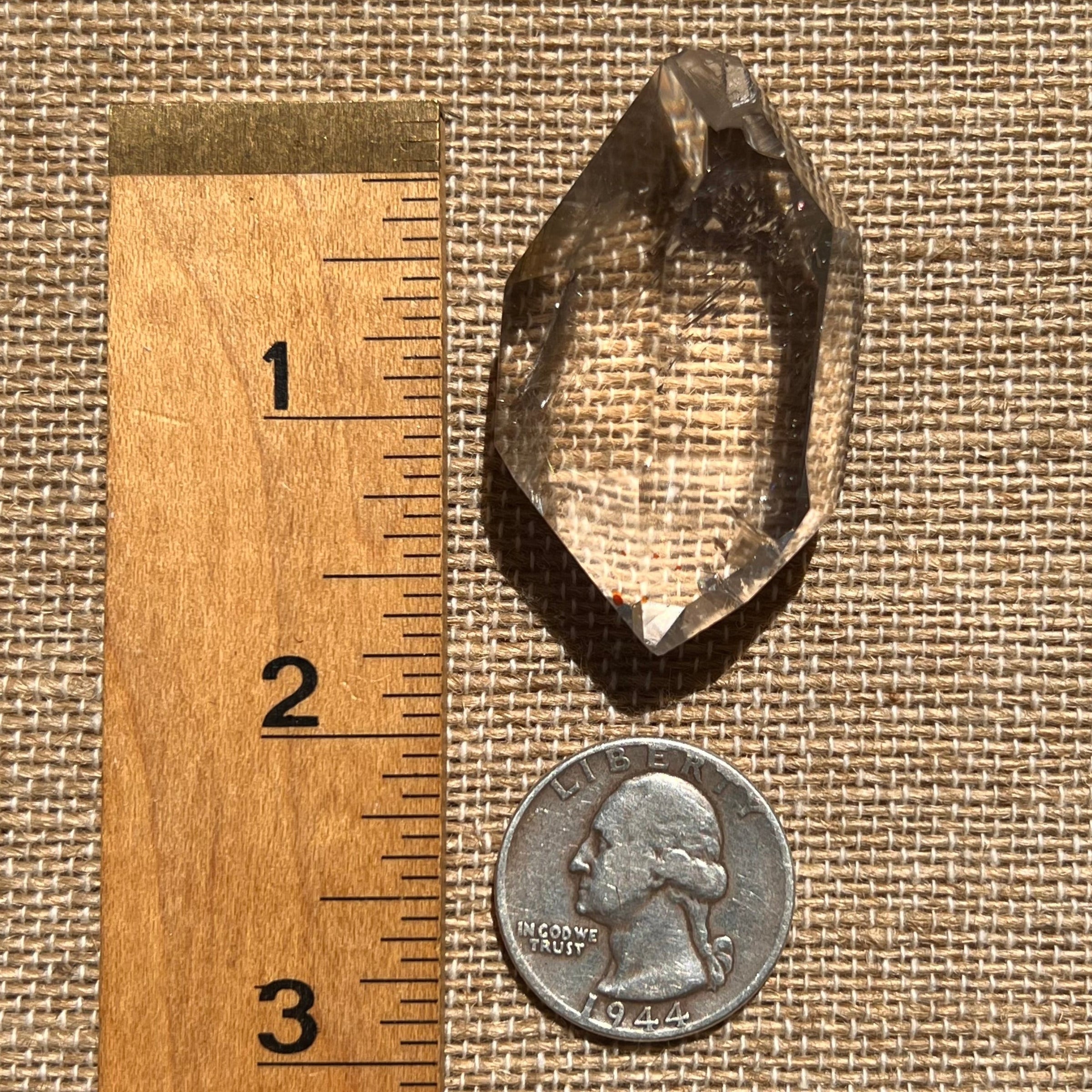 Brookite in Quartz Crystal #248-Moldavite Life