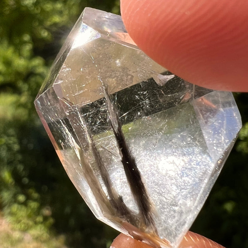 Brookite in Quartz Crystal #253-Moldavite Life