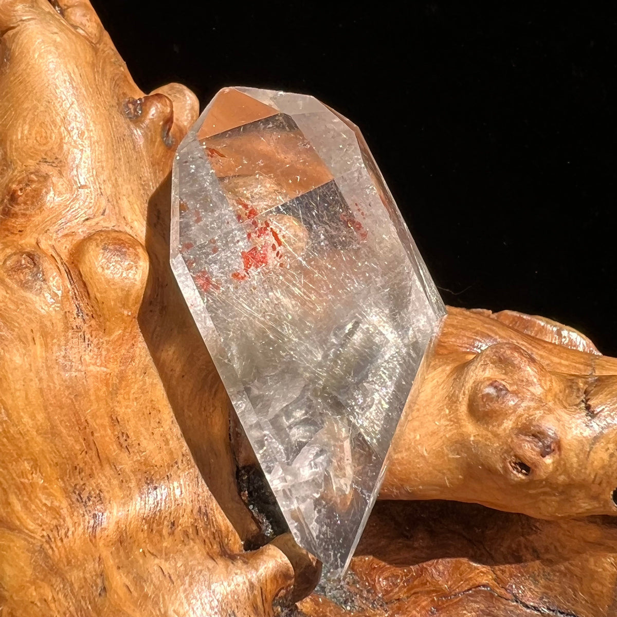 Brookite in Quartz Crystal #256-Moldavite Life