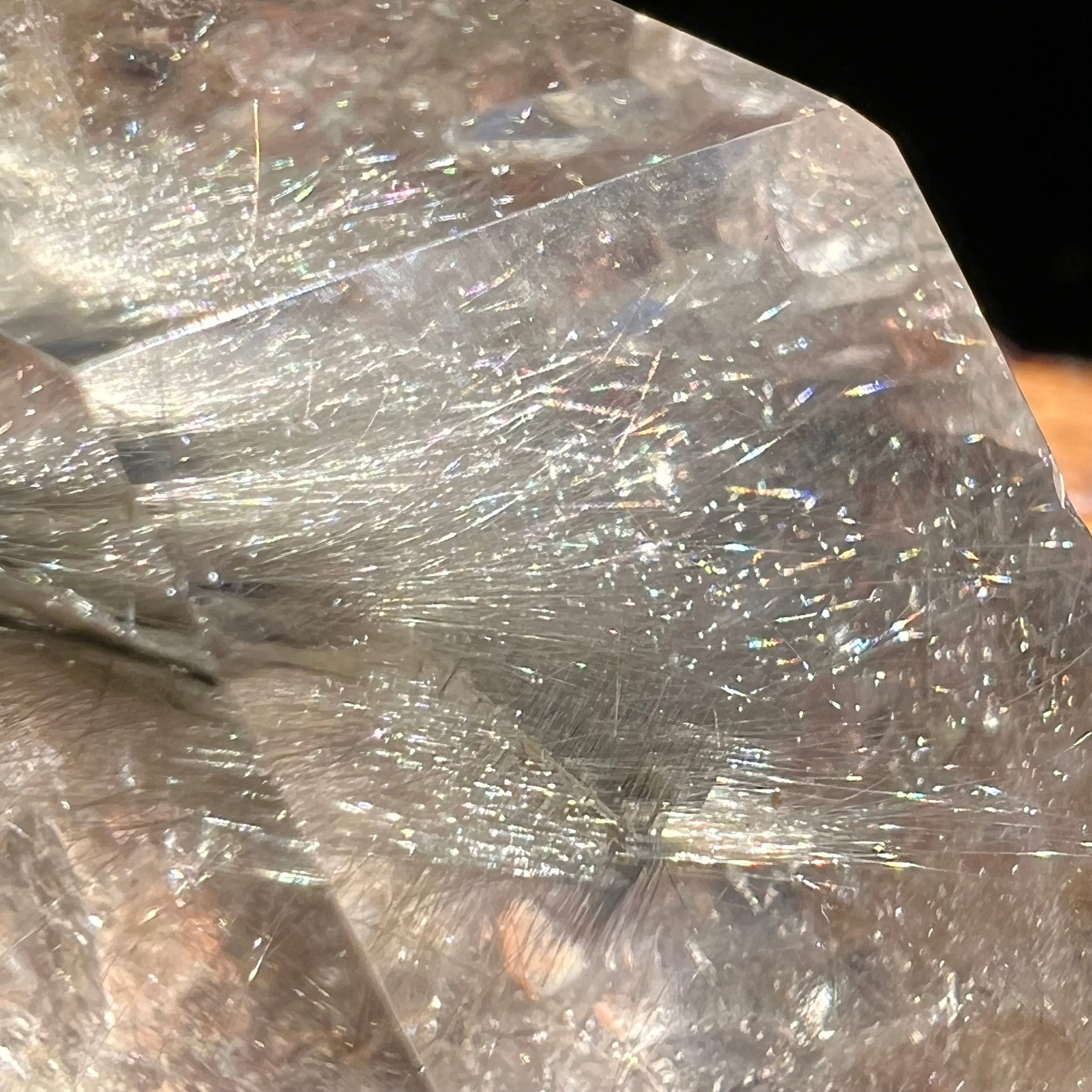 Brookite in Quartz Crystal #262-Moldavite Life