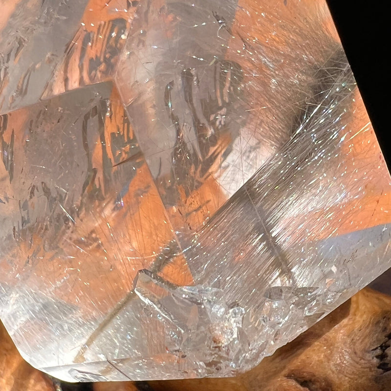 Brookite in Quartz Crystal #263-Moldavite Life