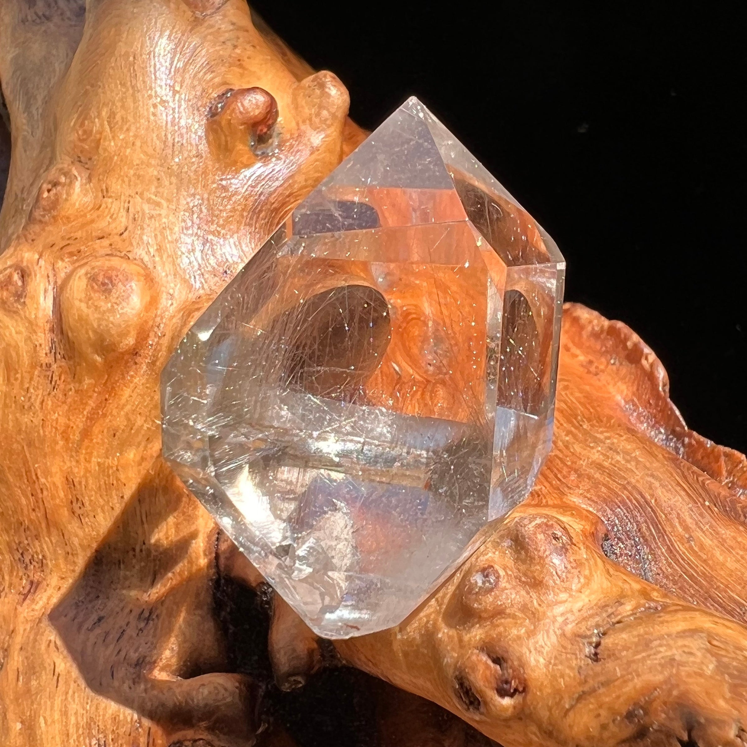 Brookite in Quartz Crystal #264-Moldavite Life