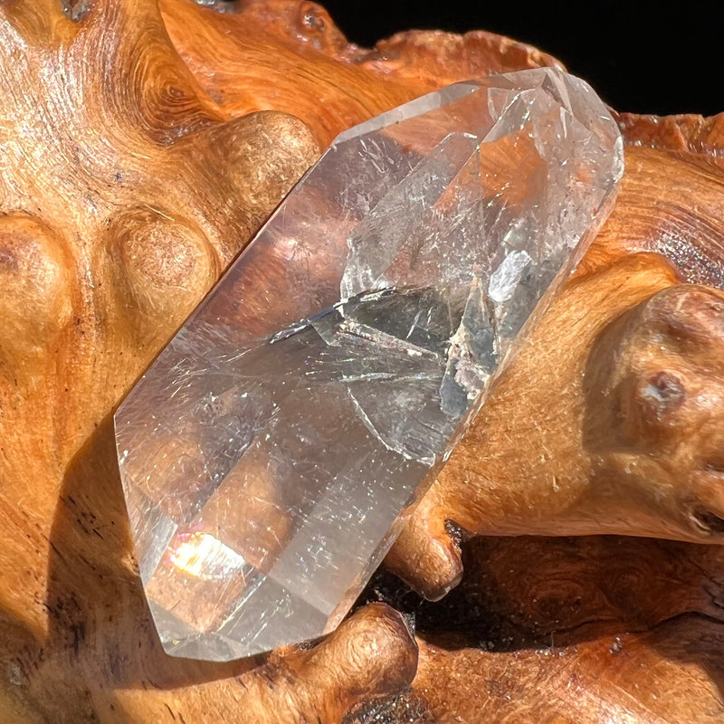 Brookite in Quartz Crystal #266-Moldavite Life