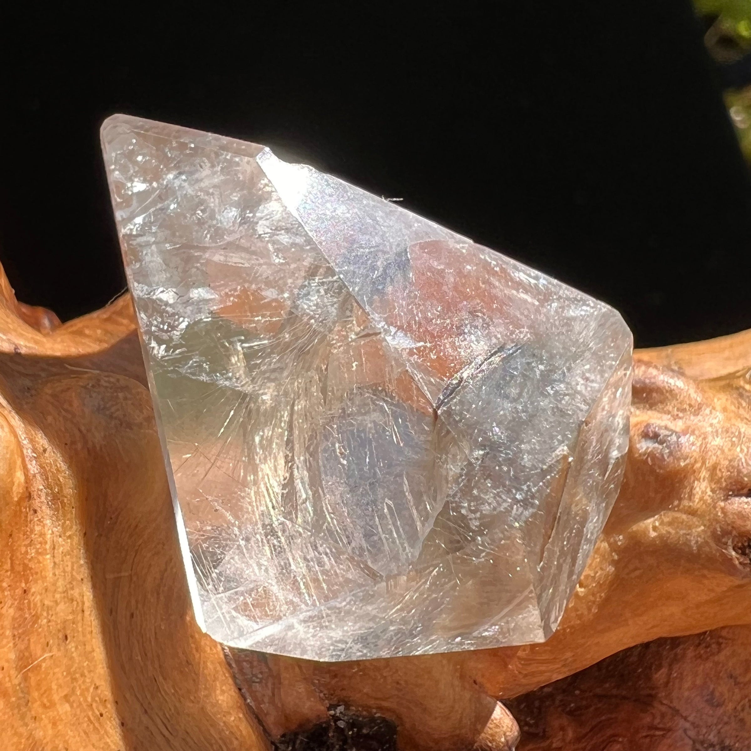 Brookite in Quartz Crystal #267-Moldavite Life