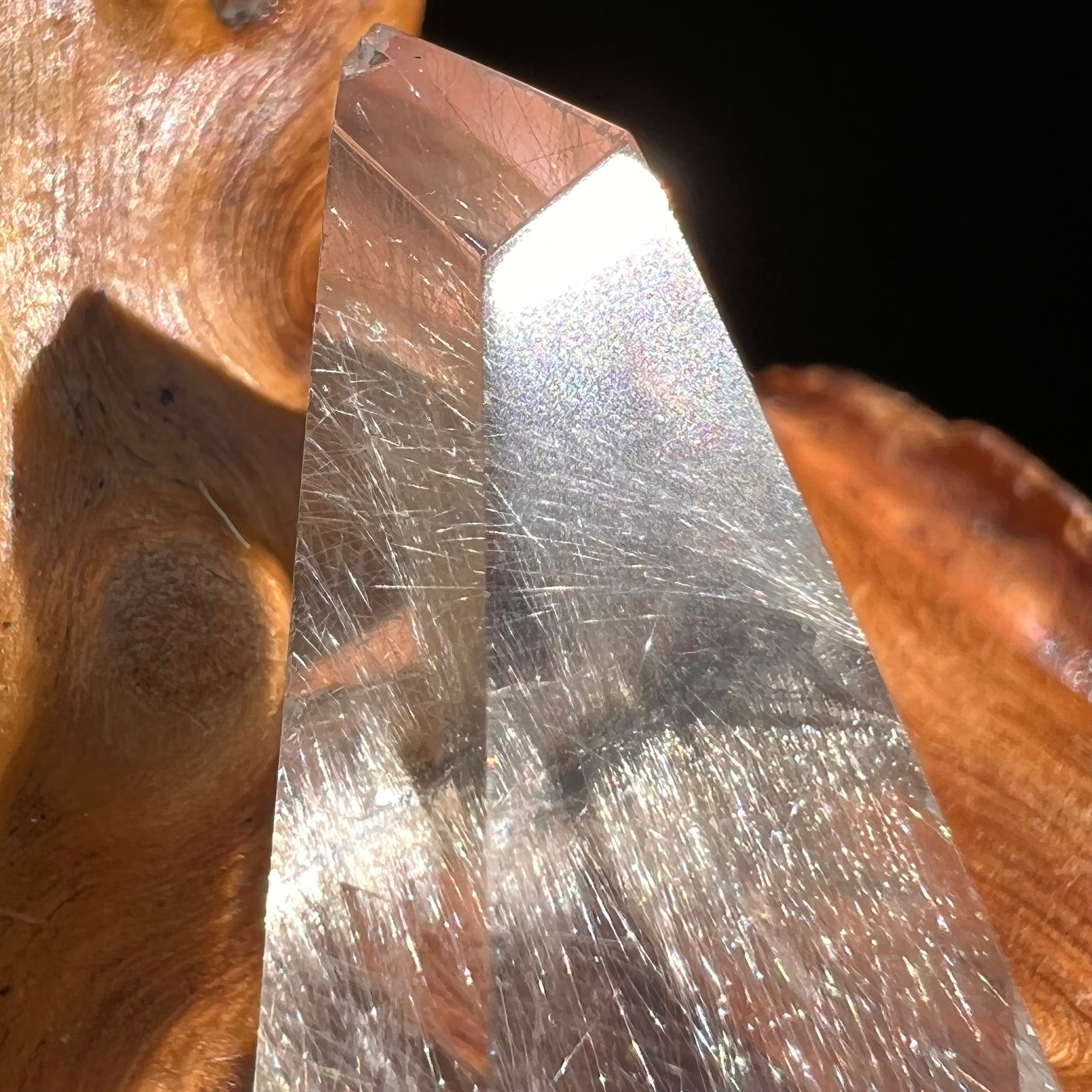 Brookite in Quartz Crystal #269-Moldavite Life