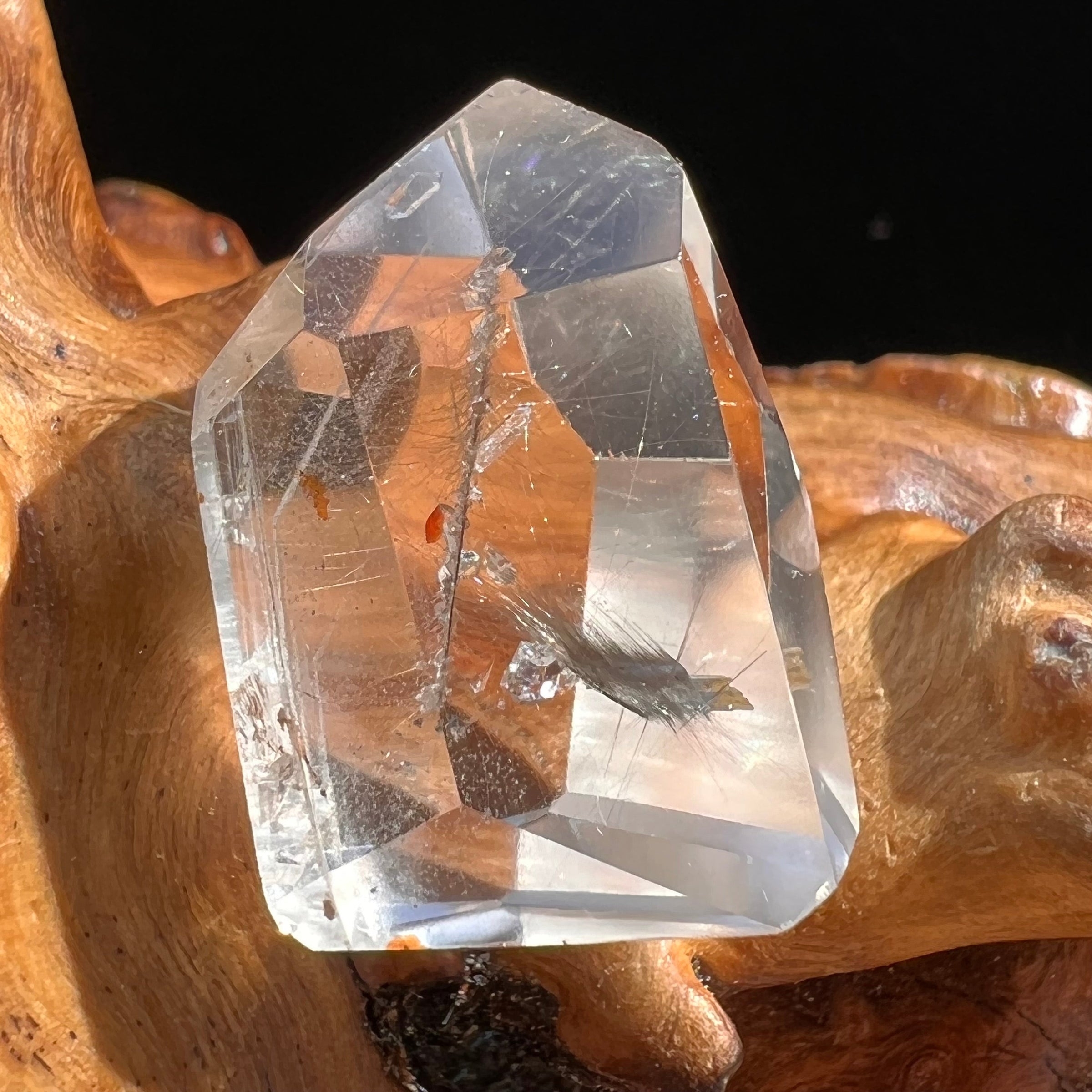 Brookite in Quartz Crystal #270-Moldavite Life