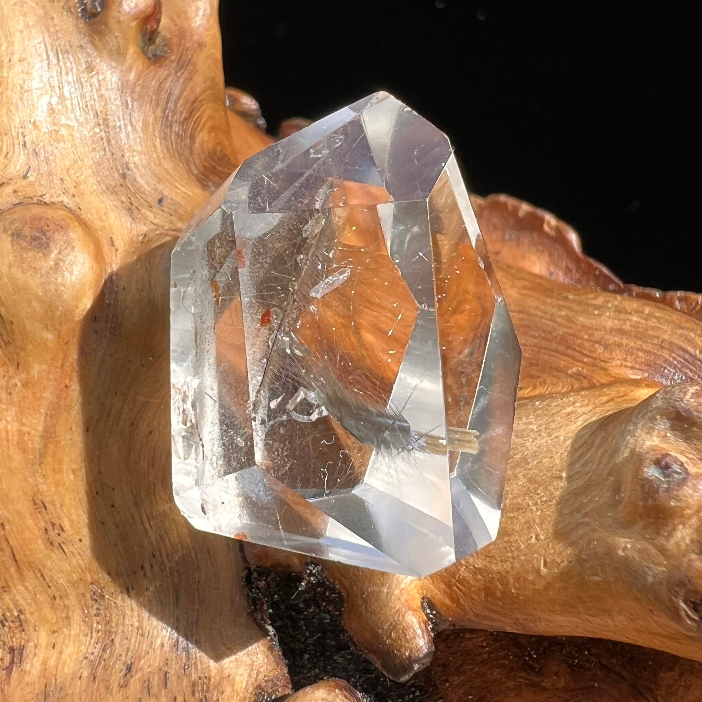 Brookite in Quartz Crystal #270-Moldavite Life