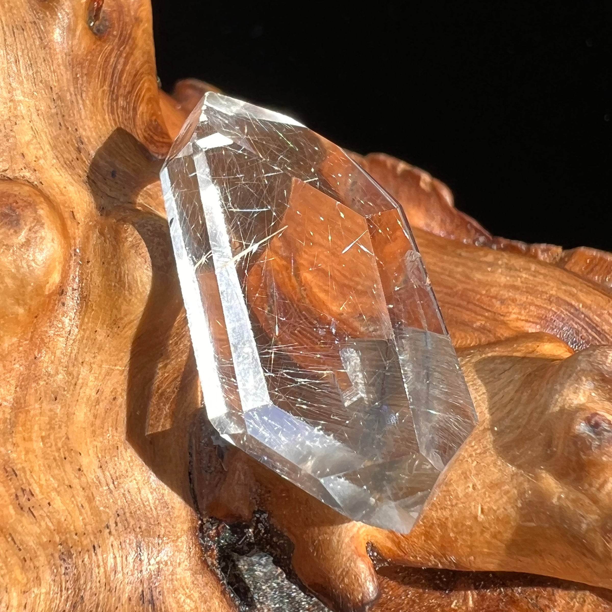 Brookite in Quartz Crystal #271-Moldavite Life