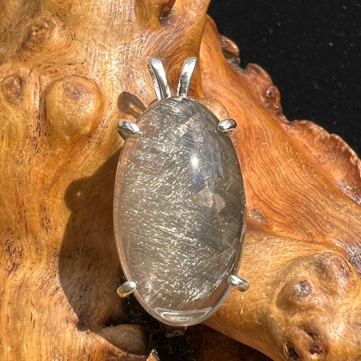 Brookite in Quartz Pendant Sterling Silver #2682-Moldavite Life