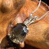 Brown Tourmaline Dravite & Moldavite Necklace Sterling #2946-Moldavite Life