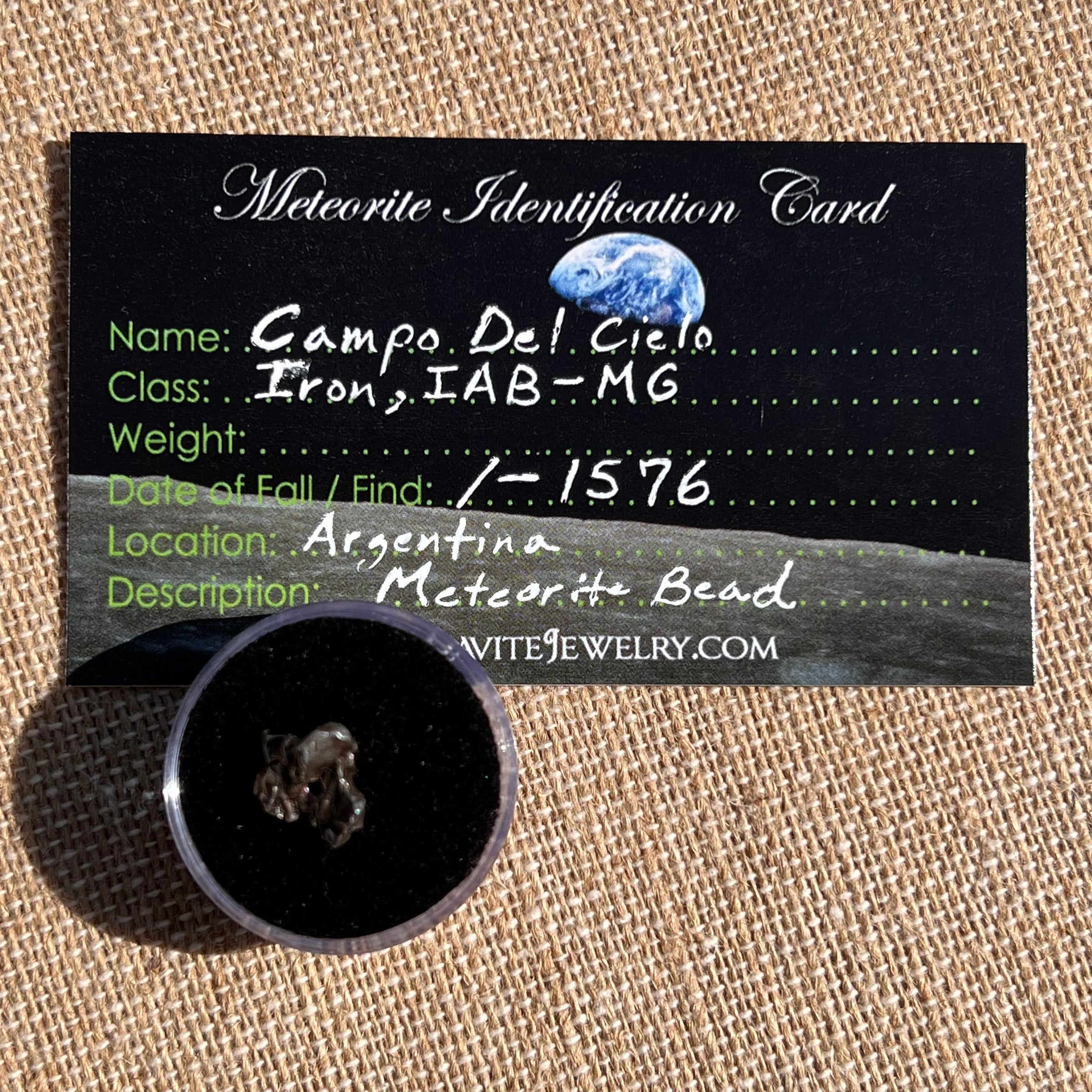 Campo Del Cielo Meteorite Bead Raw #2-Moldavite Life