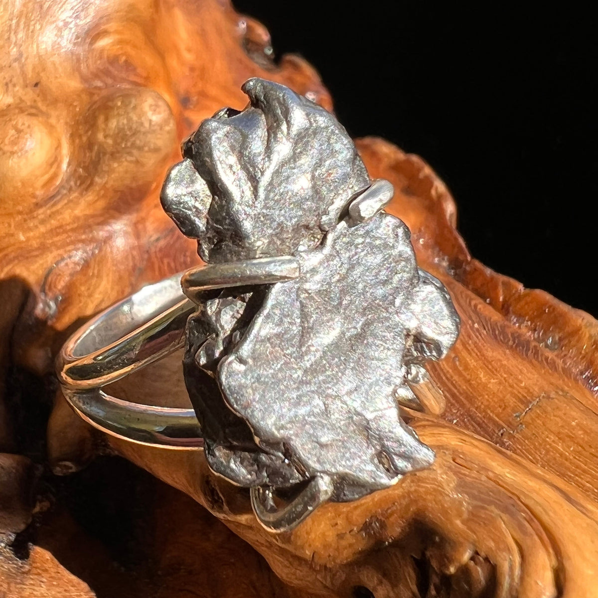 Campo Del Cielo Meteorite Ring Sterling Size 7 #3000-Moldavite Life