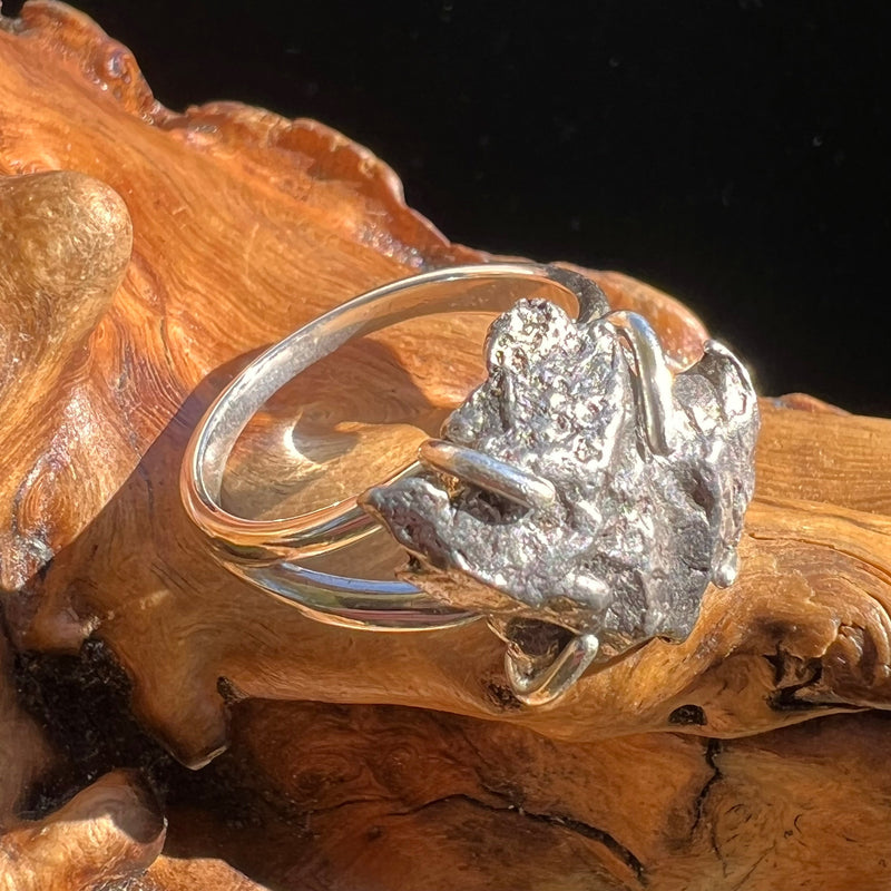 Campo Del Cielo Meteorite Ring Sterling Size 9 #2988-Moldavite Life