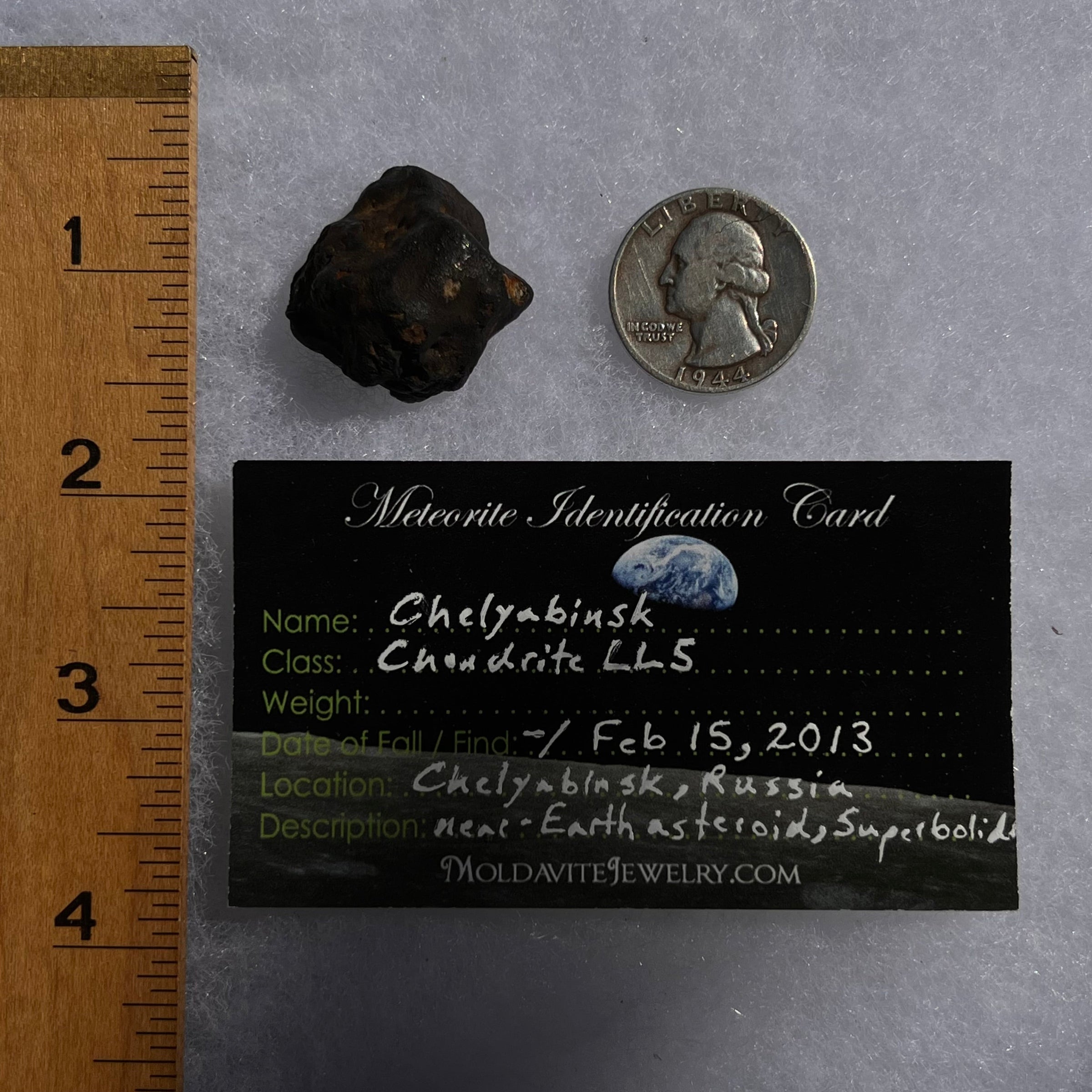 Chelyabinsk Meteorite Superbolide Asteroid 16.1 grams #89-Moldavite Life
