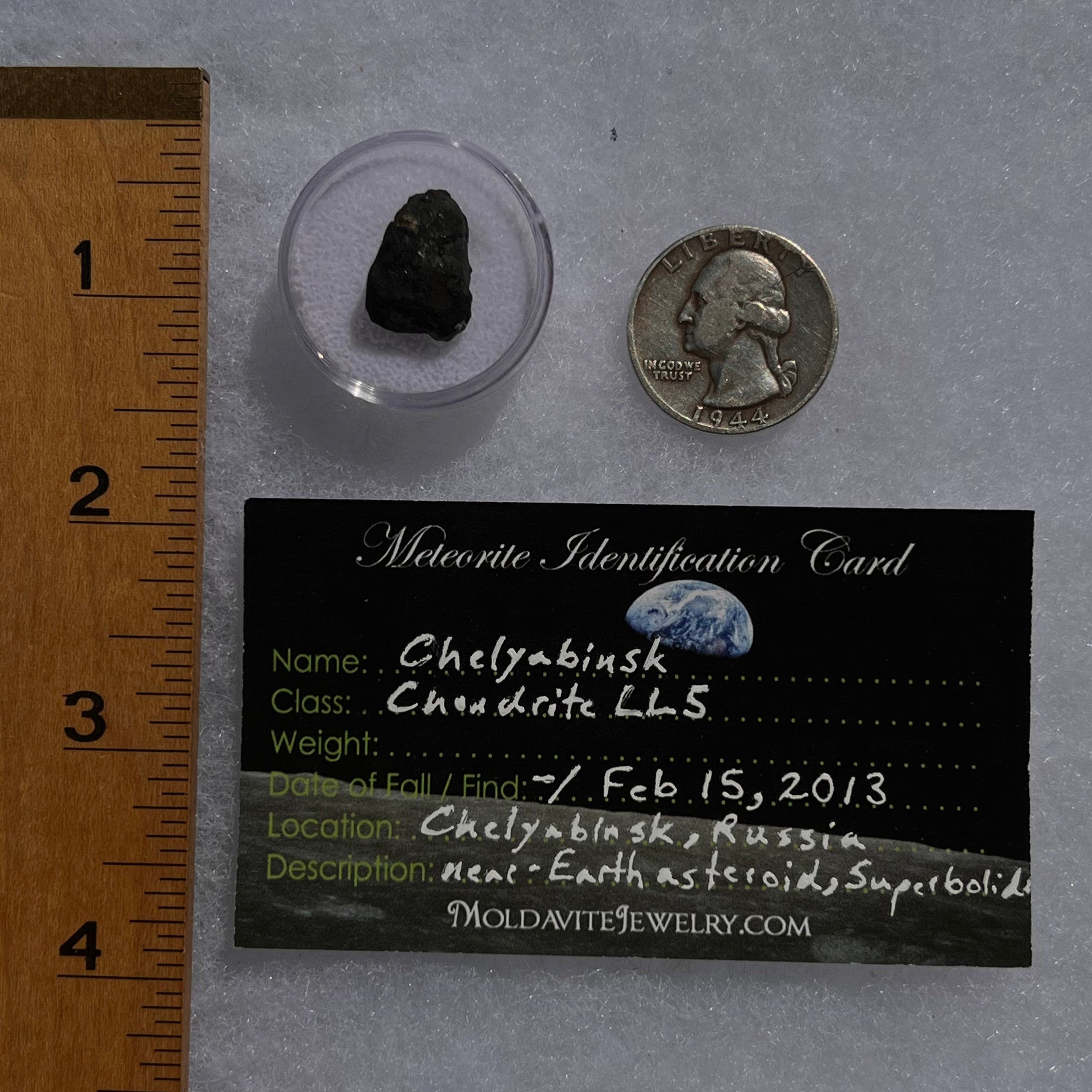 Chelyabinsk Meteorite Superbolide Asteroid 2.6 grams #56-Moldavite Life