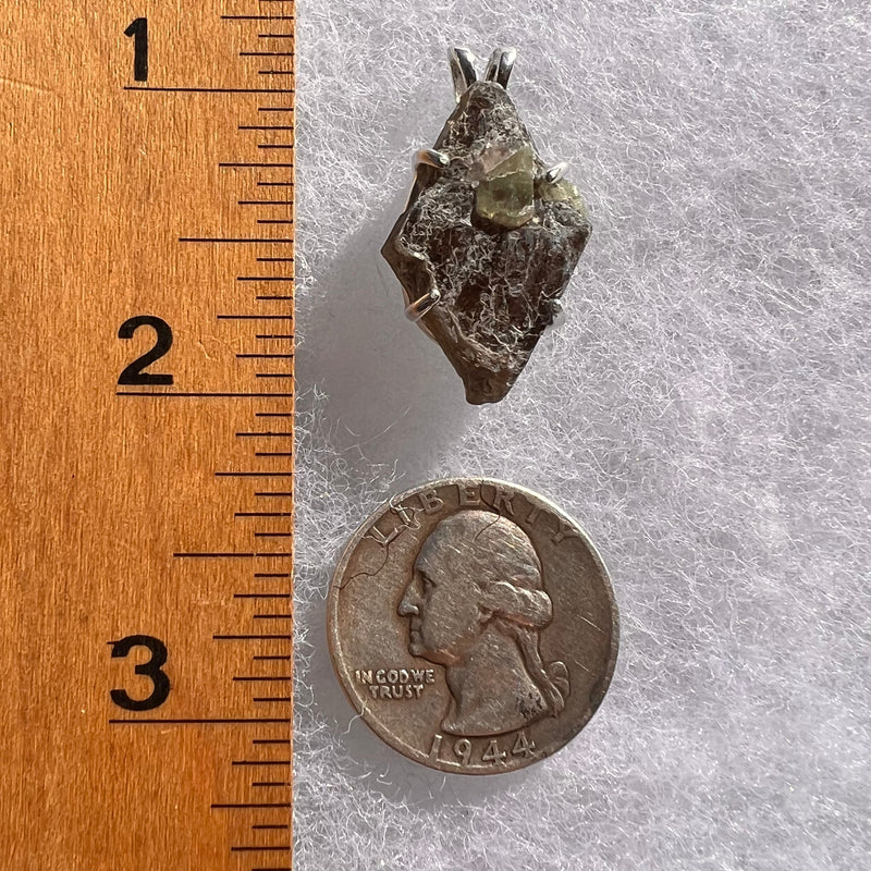 Chrysoberyl & Lepidolite Pendant Sterling #3593A-Moldavite Life