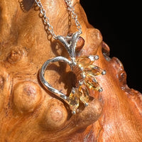 Citrine Heart Necklace Sterling Silver-Moldavite Life