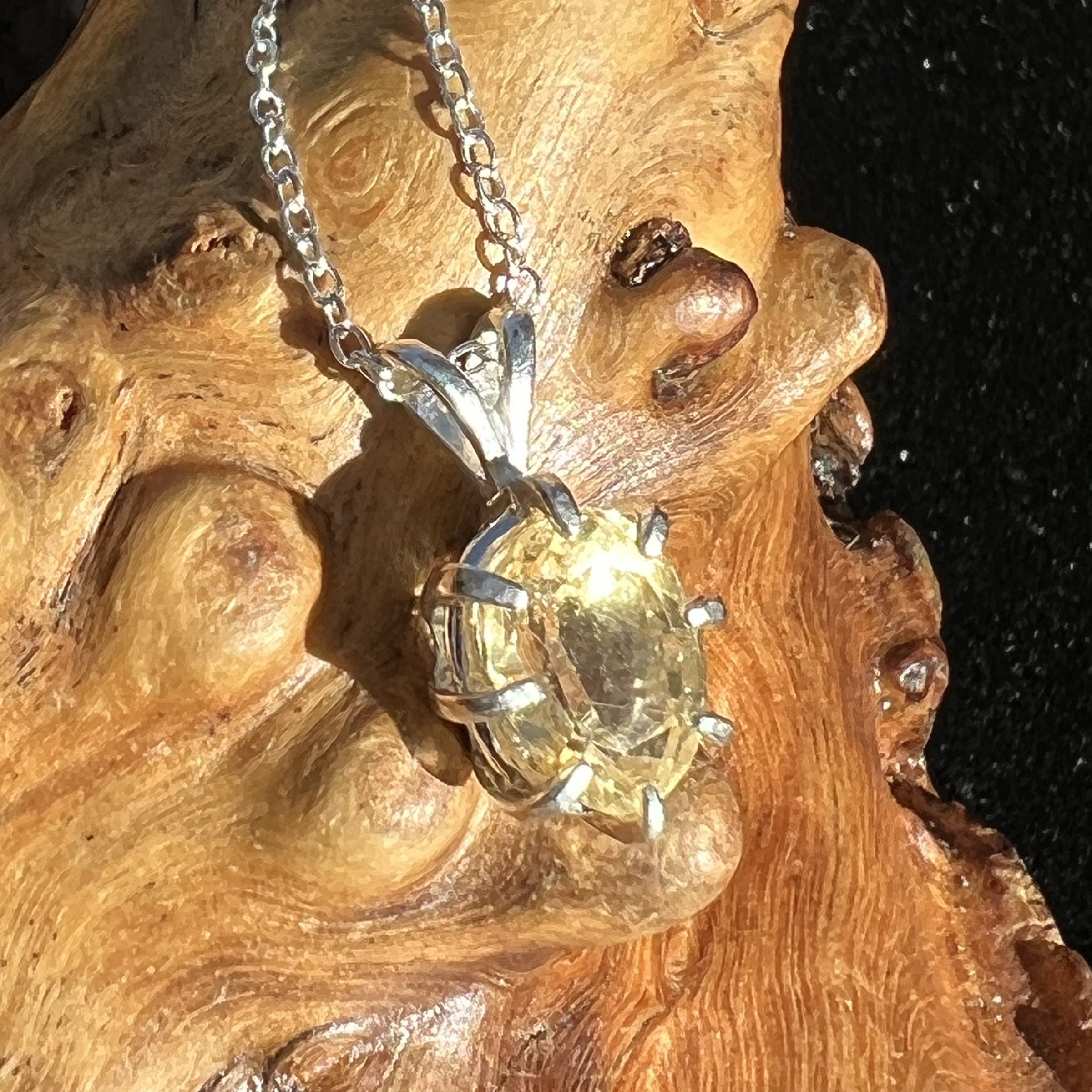 Citrine Pendant Sterling Silver Faceted-Moldavite Life