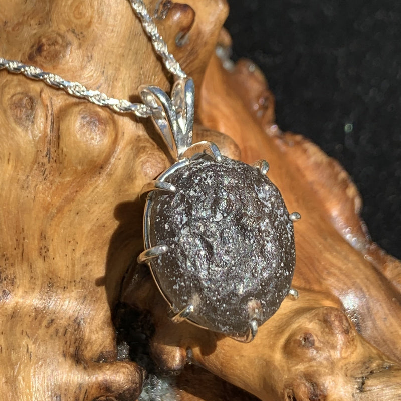 Colombianite Moldavite Necklace Silver