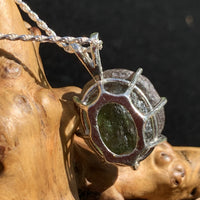 Colombianite & Moldavite Necklace Sterling Silver