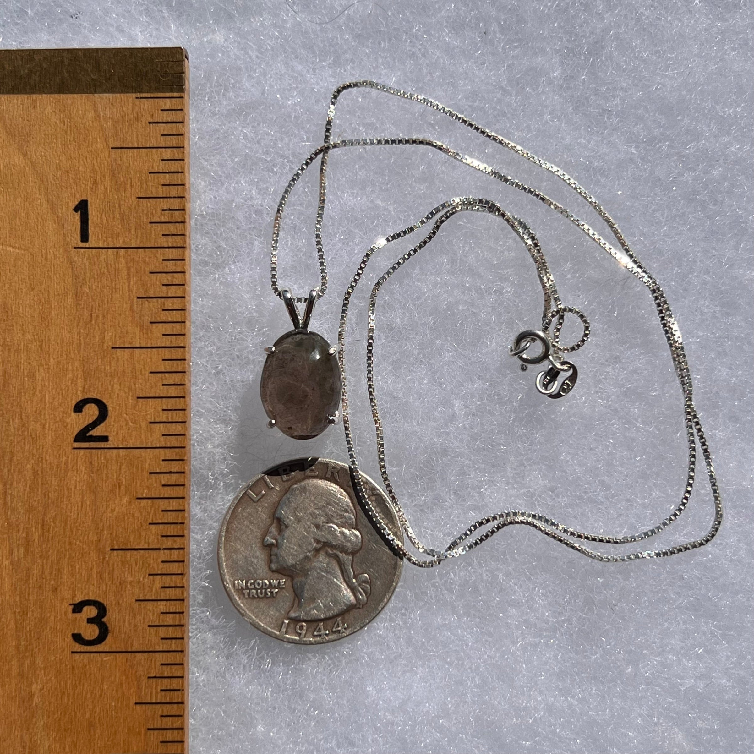 Colombianite Necklace Sterling Silver #2865-Moldavite Life