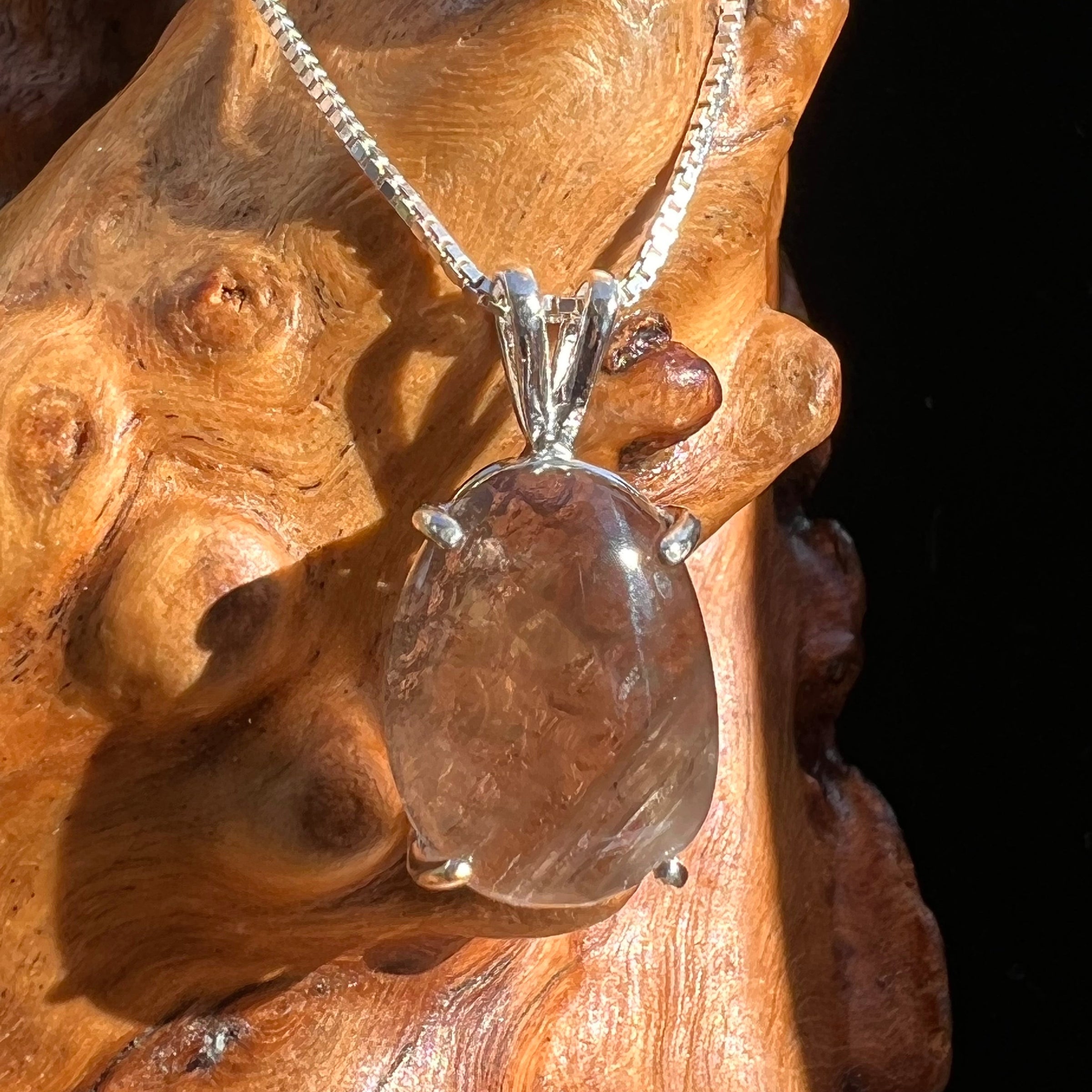 Colombianite Necklace Sterling Silver #2868-Moldavite Life