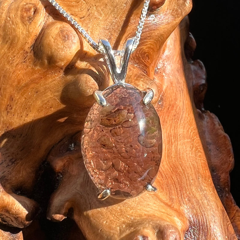 Colombianite Necklace Sterling Silver #2872-Moldavite Life