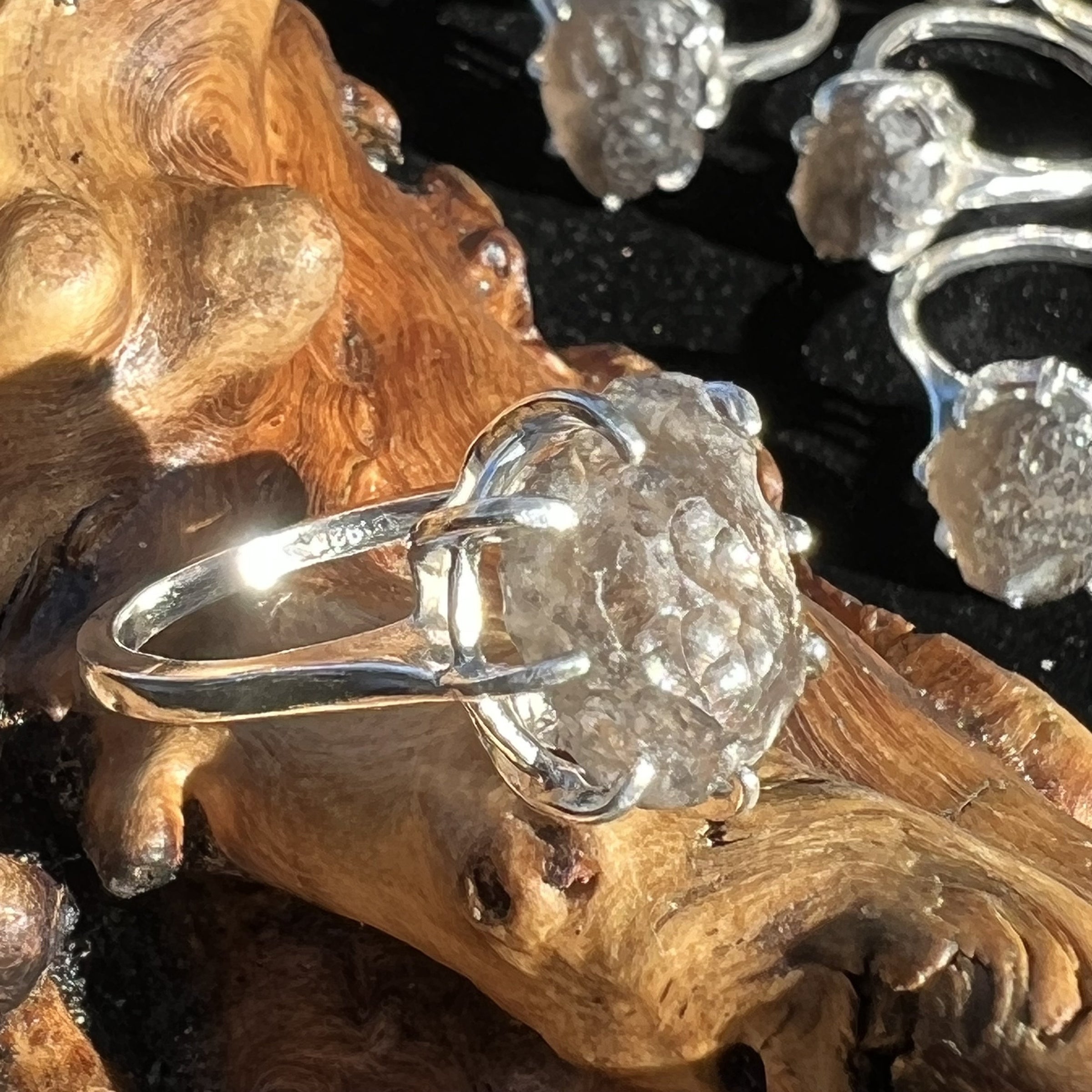 Colombianite Ring Natural Sterling Silver-Moldavite Life