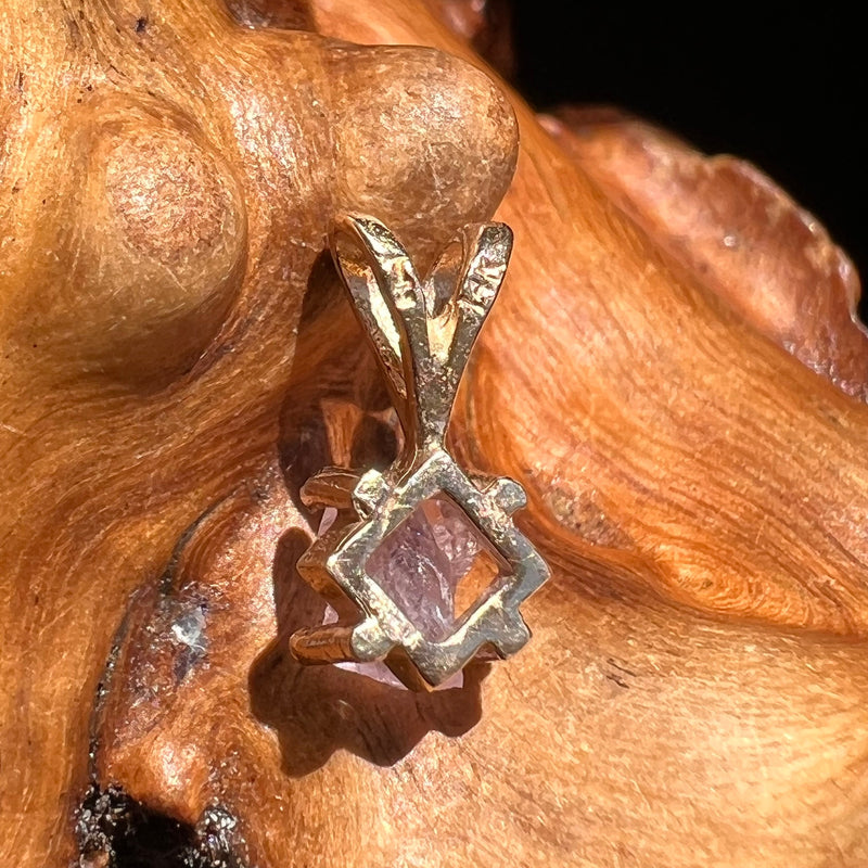 Crystalized Rose Quartz Pendant 14k Gold #2271-Moldavite Life