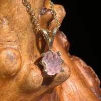 Crystalized Rose Quartz Pendant 14k Gold #2271-Moldavite Life