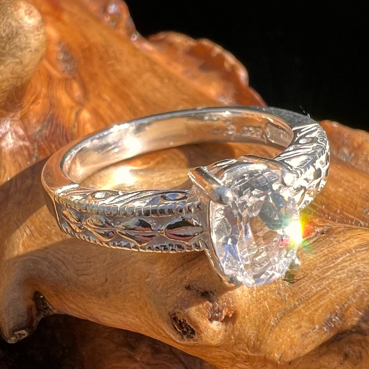 Danburite Ring Sterling Silver #3911-Moldavite Life