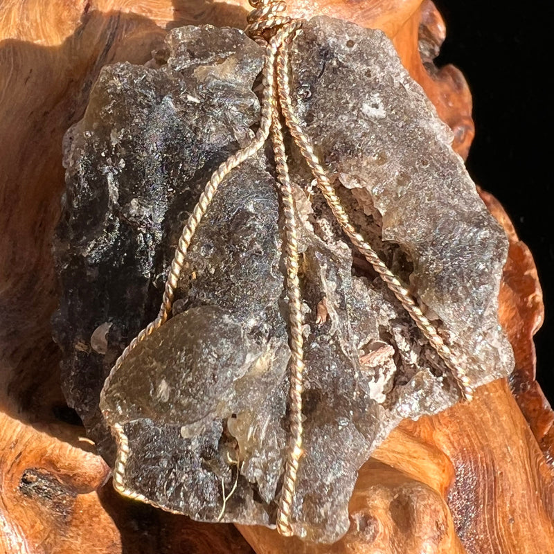 Darwinite Wire Wrapped Pendant 14k GF #3816-Moldavite Life