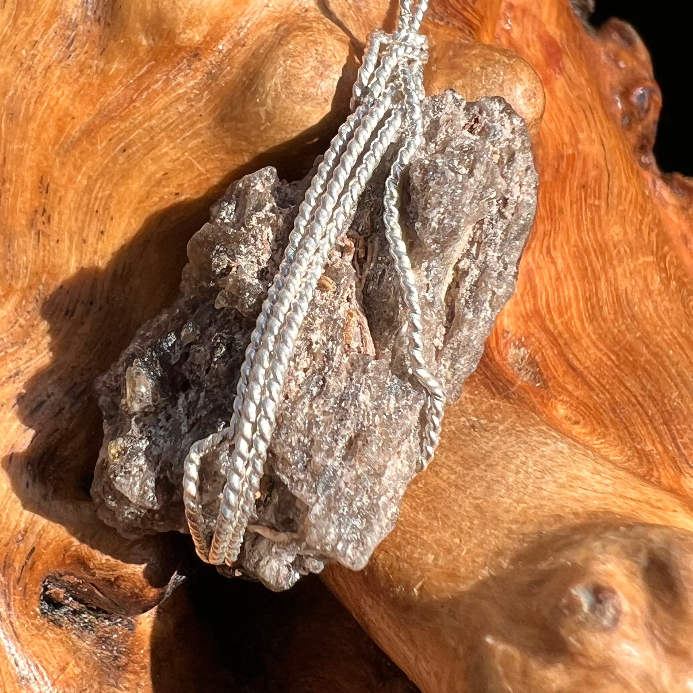 Darwinite Wire Wrapped Pendant Sterling Silver #3821-Moldavite Life
