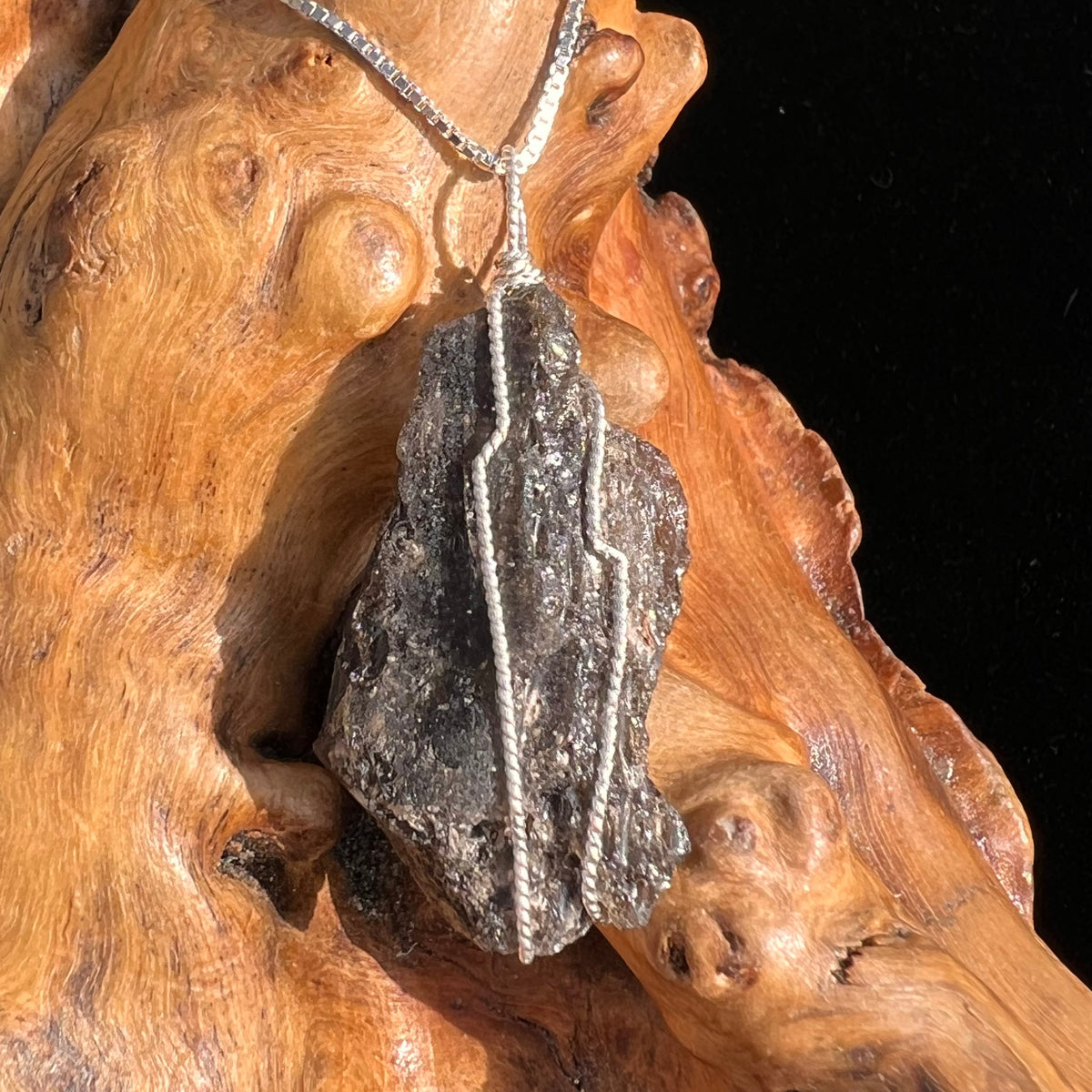 Darwinite Wire Wrapped Pendant Sterling Silver #3824-Moldavite Life