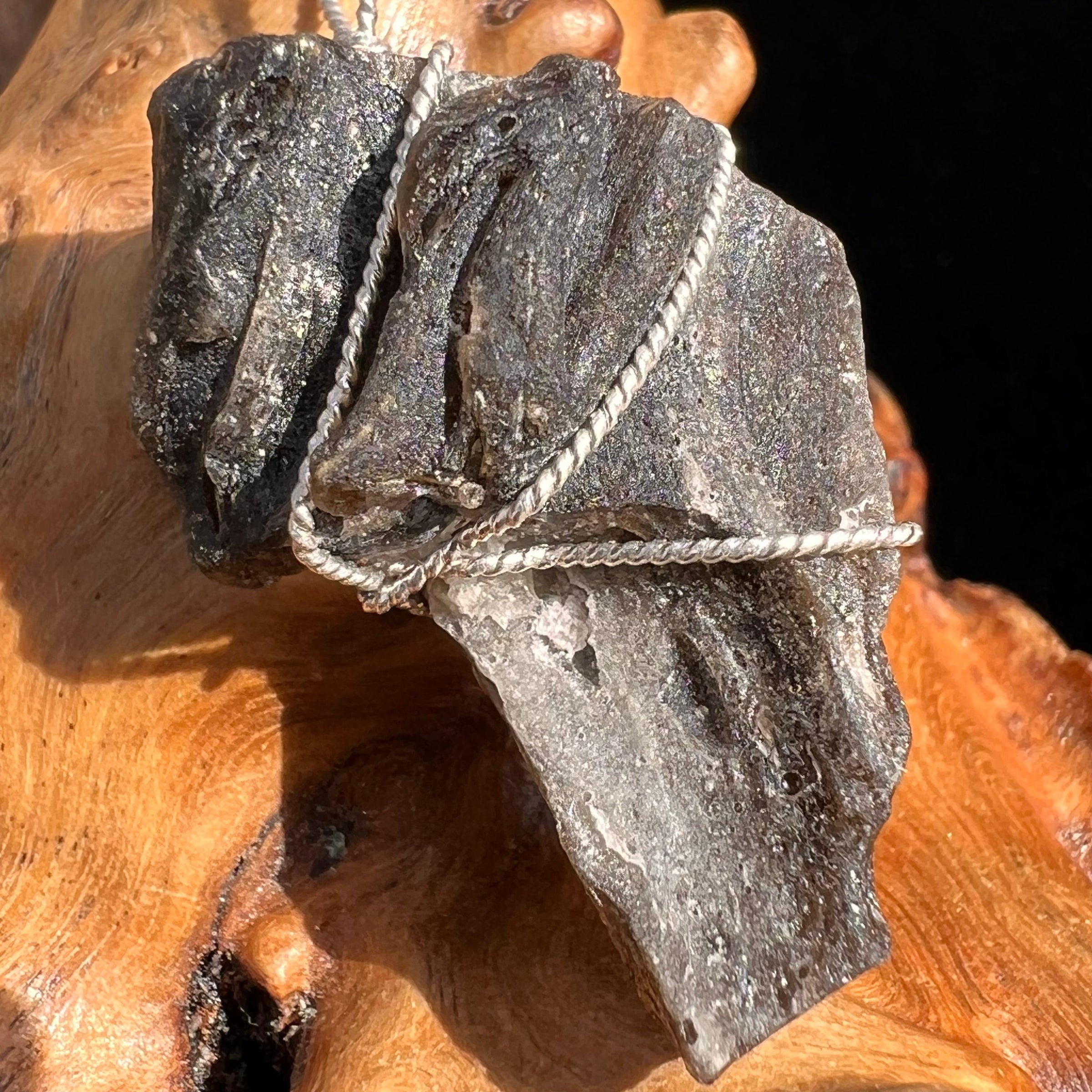 Darwinite Wire Wrapped Pendant Sterling Silver #3825-Moldavite Life