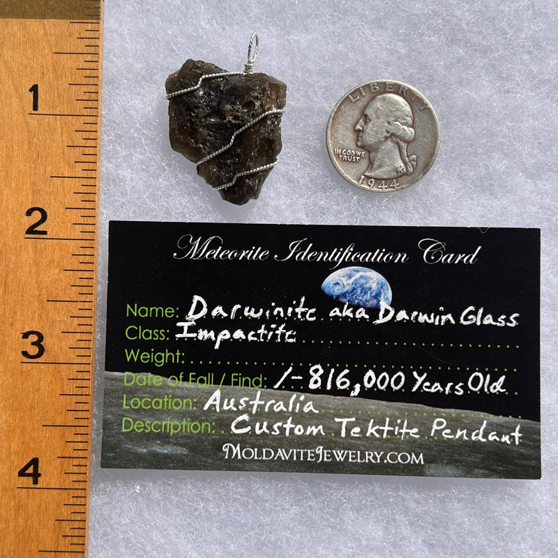Darwinite Wire Wrapped Pendant Sterling Silver #3828-Moldavite Life