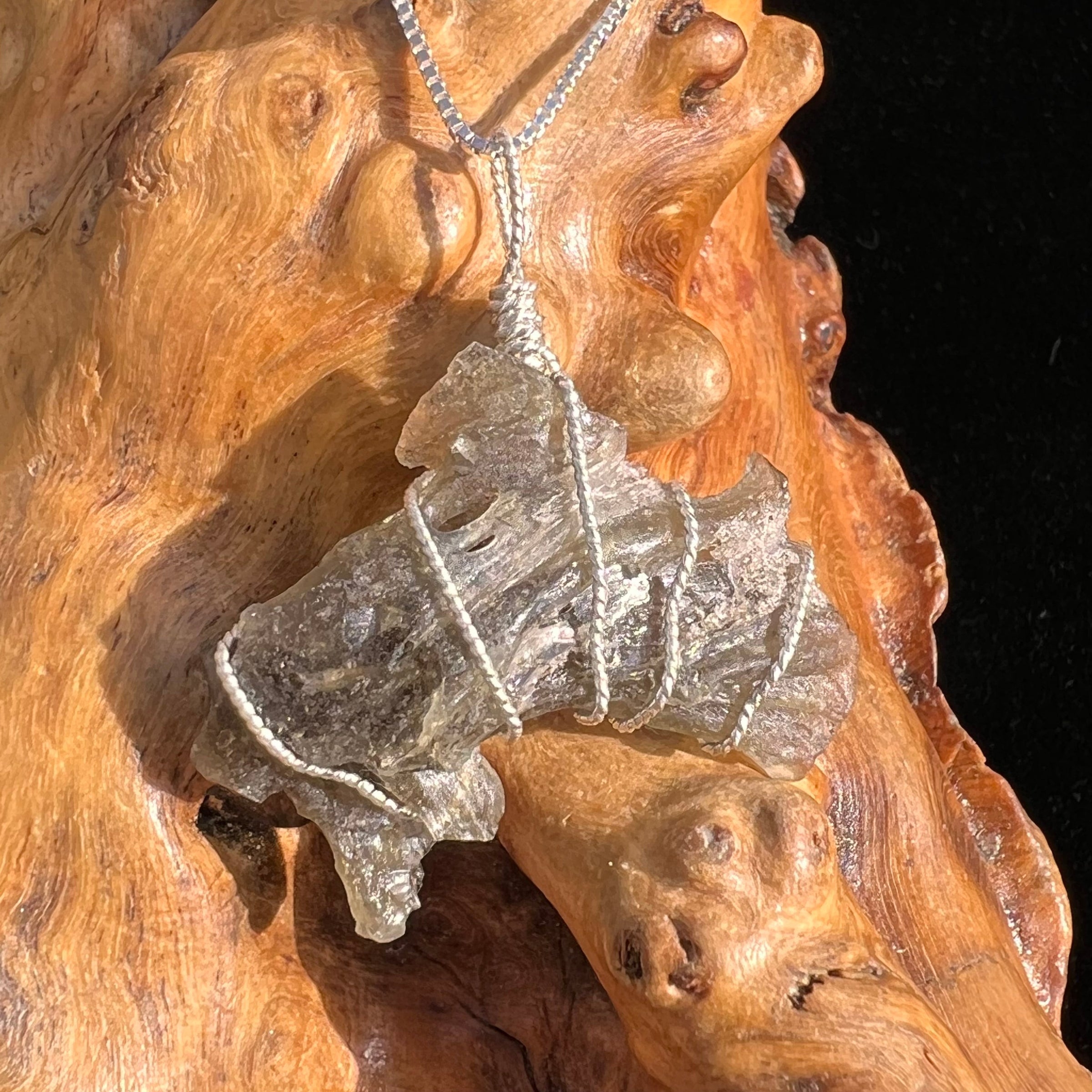 Darwinite Wire Wrapped Pendant Sterling Silver #3831-Moldavite Life